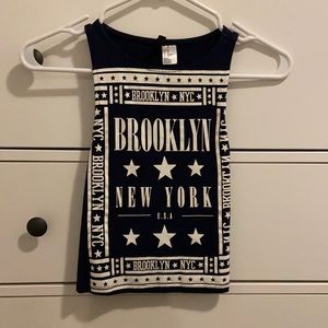 H&M Navy New York tank top - cropped fit - size XS